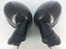MINI R56 Left Right Heated Door Mirrors Pair Carbon Effect Caps 2755637 2755638