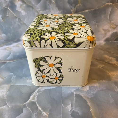Vintage tea tin - vintage, white