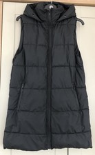 Zara Women’s Longline Puffer Hooded Black Gilet