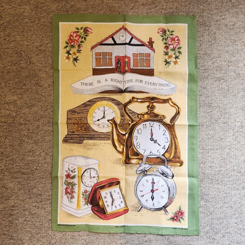 Vintage retro 1970s tea towel - retro,
