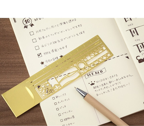 Midori clip ruler gold - gold, 15cm