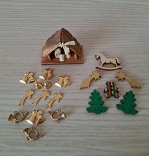 Dollshouse Miniature 1:12 Scale Vintage Nativity Scene Xmas Decorations Wooden