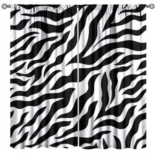 Zebra Stripe Curtains,Black