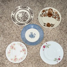 Lot 5 Vintage China Saucers