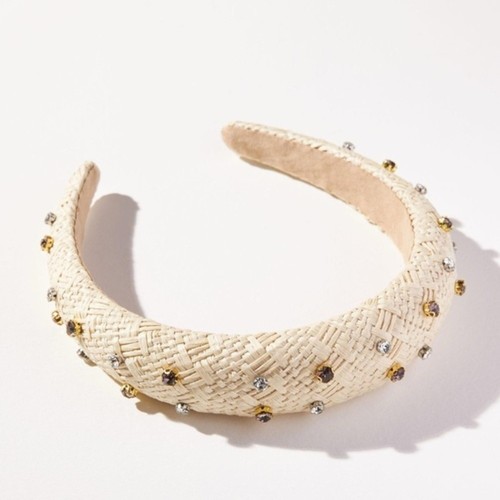 Nwt bejeweled puffy raffia - bejeweled,