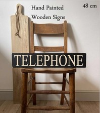 telephone sign vintage wooden signs home hand painted phone box TELEPHONE