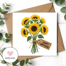Embroidered Look Sunflower