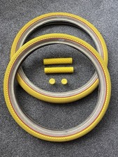 New SE Bikes x Vans PK Ripper BMX Tyres & grips 20” x 2.10” Yellow & Gum Cult