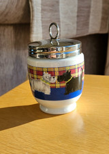 Royal Worcester Egg Coddler - Scottie Dog pattern - unused, original box.