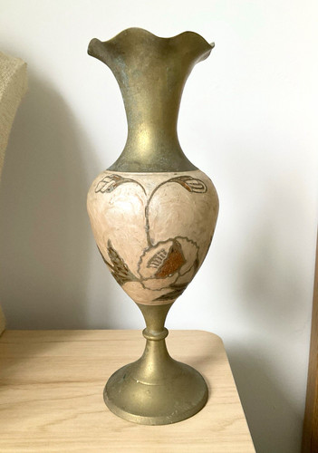 Vintage brass bronze vase - brass,