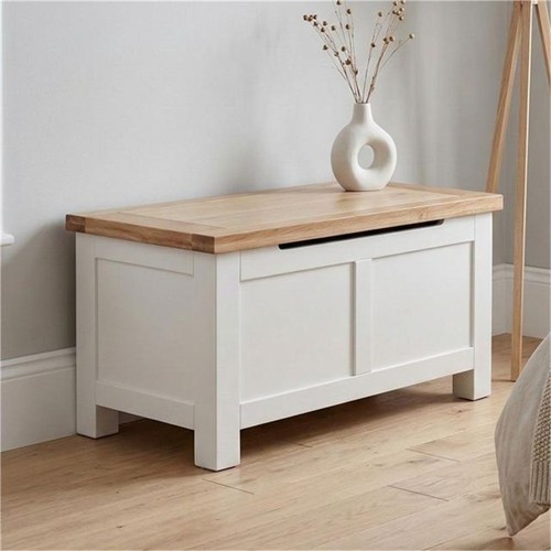 Painted grey blanket box - painted,