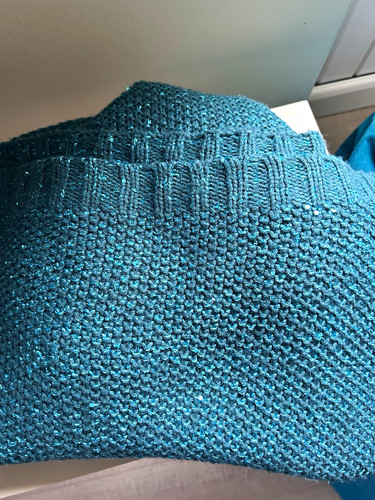 Teal knitted textured large - teal,