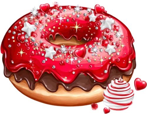 Valentine day donut wall art - day,