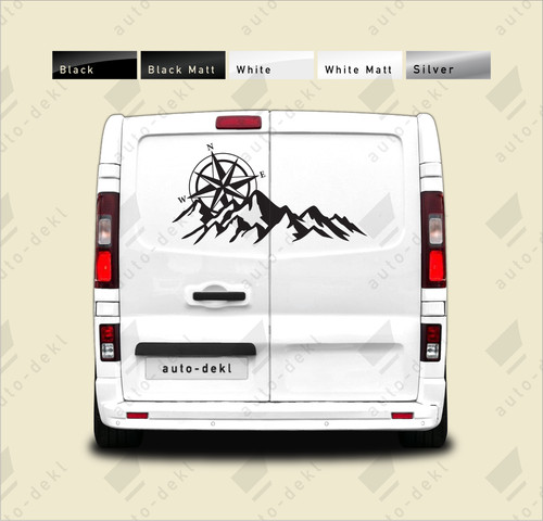 Large compass mountain sticker - mountain,