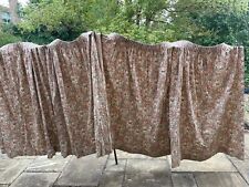 Vintage Sanderson Golden Lily Minor Curtains Morris Peach Grey Pair Fabric Large