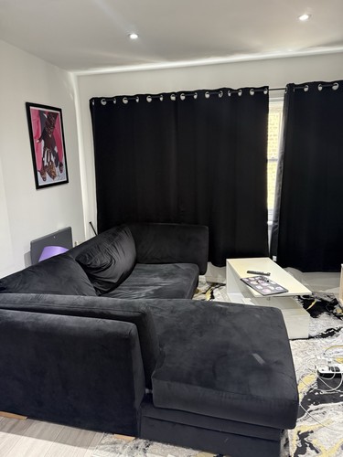 Black corner sofa with - corner, center