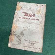 BSA Bantam Super 175 De Luxe D7 Instruction Manual Book Guide Used 