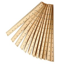 30 Pcs Double Scale Wooden Ruler Straight Ruler for School Home Classroom Office
