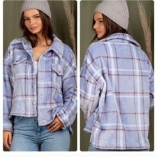 CASUAL COZY FUZZY PLAID SHIRT-