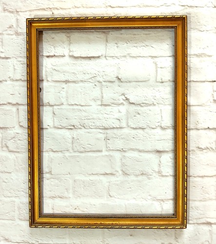 Vintage gold leaf picture - gold,