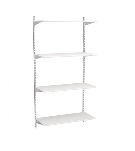 White twin slot shelving kit - white,