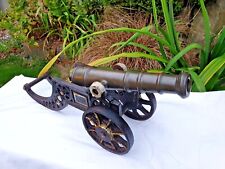 USED ANTIQUE MODEL VICTORIAN BRASS AND IRON FIELD GUN CANNON