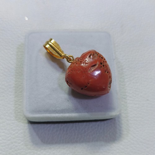Italy red coral beads brass - beads,