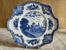 Johnson Bros Old Britain Castles BLUE Cake Serving Plate or Bread & Butter Plate