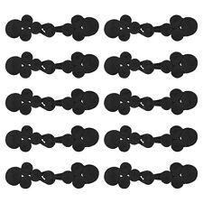10 Pairs Chinese Knots Frog Buttons Closure Black Buttons Fasteners,2.76x0.79"