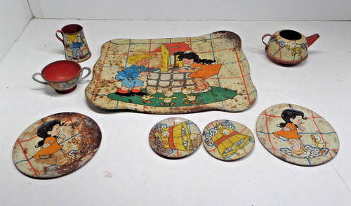 Metal tin tray tea - tray,