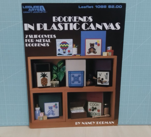 Plastic canvas bookends - canvas,