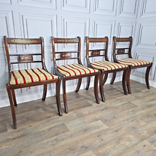 Set Of 4 Antique Regency Style Sabre Dining Chairs - Solid Wooden - Rosewood ?
