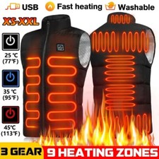Heated Vest Warm Gilet Winter Electric USB Jacket Men Women Heating Coat Thermal
