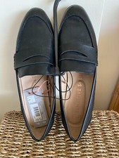 F&F (Tesco) Black Penny Loafer Shoes Size 7 BNWT