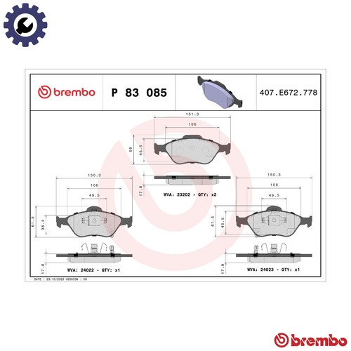Brake pad set disc - pad, p
