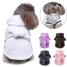 Dog Bathrobe Towel Pajamas with Hood Absorbent Puppy Dressing Gown S-XL UK NEW~