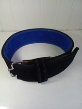Unbranded Black & Navy Adjustable Suede Weight Lifting Heavy Belt (FO)