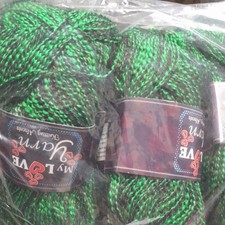 JOBLOT  5 x 100g BALL 4 Ply twisted Knitting Wool Yarn Black 💚 green Wholesale