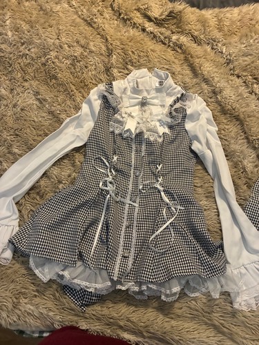 Lolita style checkered dress - checkered,