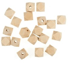 Trimits Wooden Geometric Beads Toy Jewellery Making Painting Macramé Craft 20mm