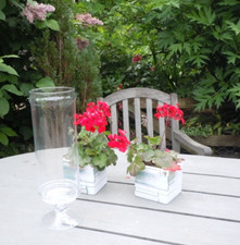 Tall 42cm Glass Storm Lantern