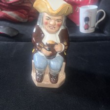 Vintage Artone England Toby Mug Pitcher, Hand Painted Colonial Man Character Jug