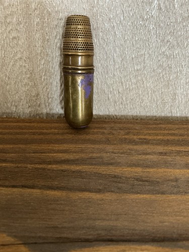 Vintage brass sewing etui - vintage,