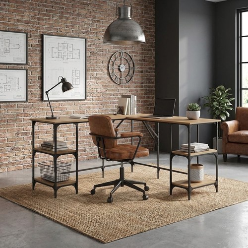 Shaped corner desk artisan - l,