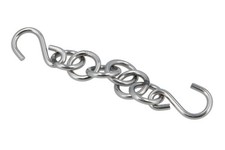 POWER-TEC 92101 Leverage Chain 225mm Dual S-Hooks 114 g Stainless Steel For PDR