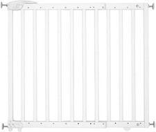 Wooden Baby Gate Deco Pop White Extending 63-106cm Screw Mounted Door Stair