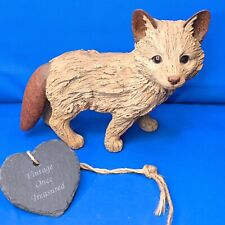 HotAnt Studio BABY FOX * Realistic Driftwood Look Resin Figurine / Statue (27cm)