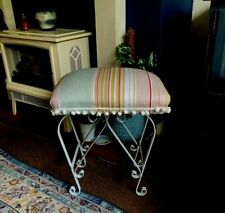 French Vintage 50is Boudoir Wrought Iron Stool 0