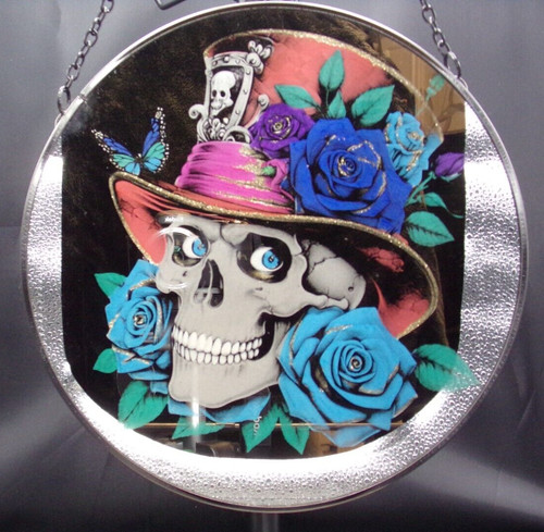 Skull roses etched on - &,