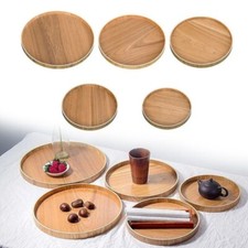 Large Round Wood Serving Tray